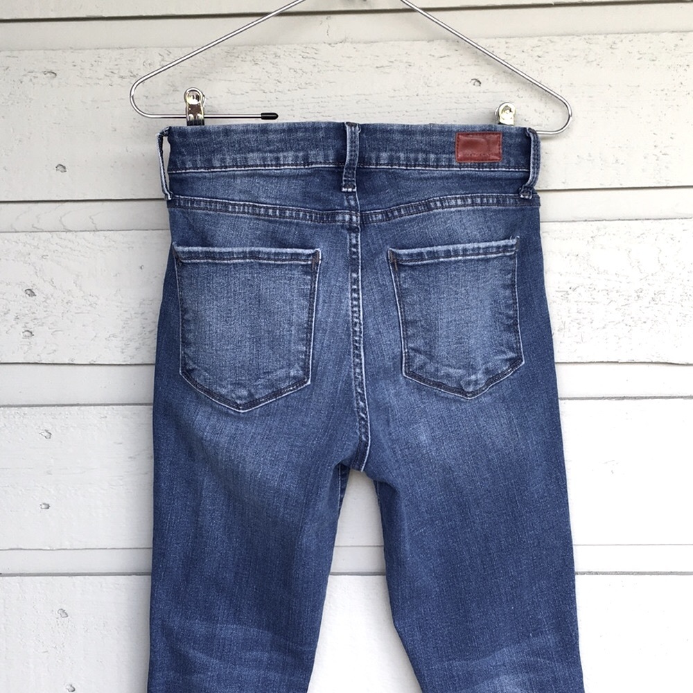 NWOT 🌸 BUTTON FLY WHETHERLY “COOPER” HIGH RISE SKINNY JEANS CLASSIC BLUE RAW HEM - Picture 8 of 11